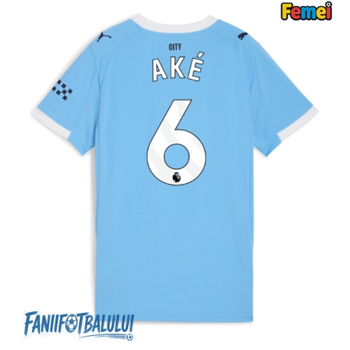 Manchester City Nathan Ake #6 Tricou Fotbal Replică 2025-26 Femei Acasa Manchester City Nathan Ake #6 Tricou Fotbal Replică 2025-26 Femei Acasa